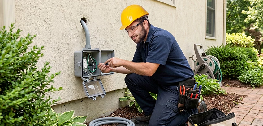 Outdoor Outlet Installation on Vinyl Siding in Springdale